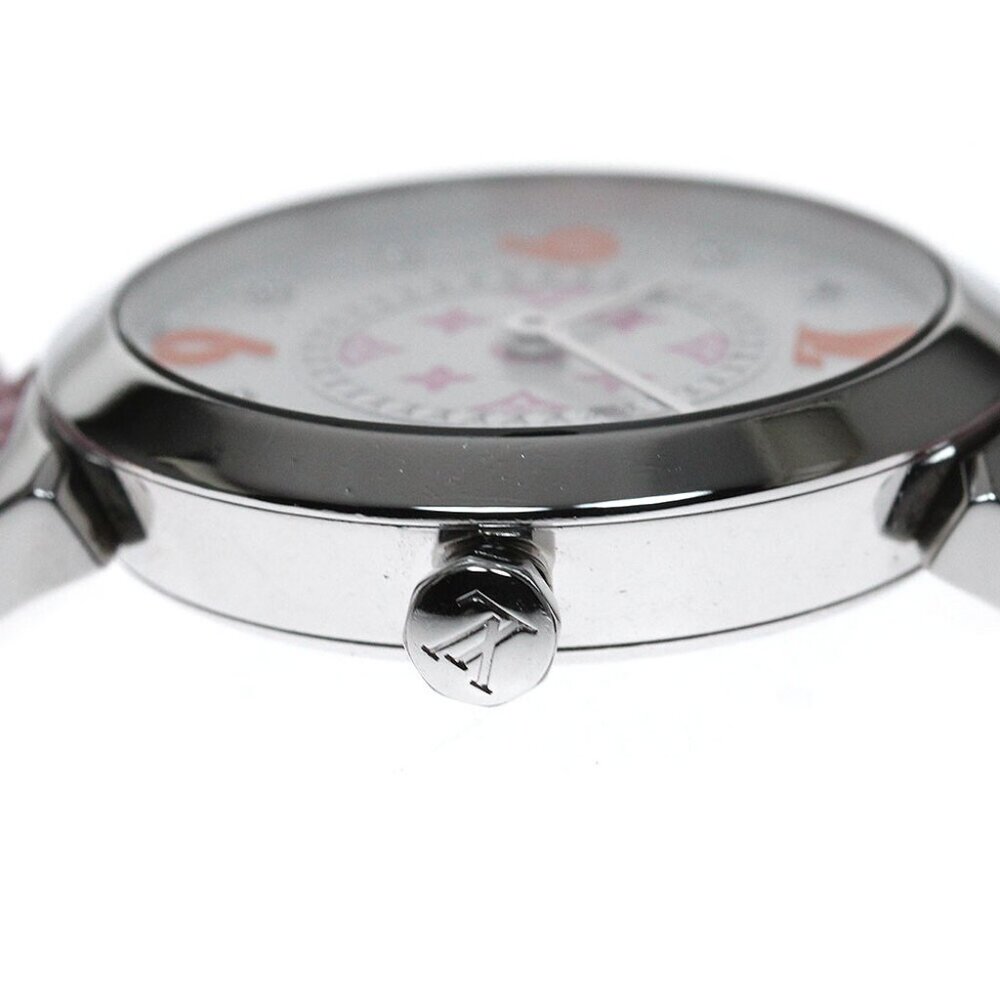 LOUIS VUITTON Tambour Slim MM QA146 8P diamond Quartz Ladies Watch - Picture 9 of 11